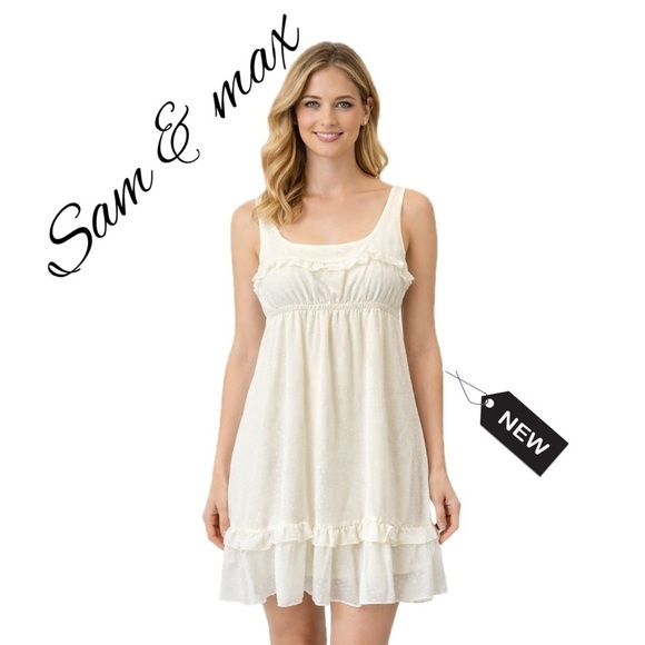 Sam & Max Dresses & Skirts - NWT SAM&MAX OFF WHITE SHEER POKADOT DRESS